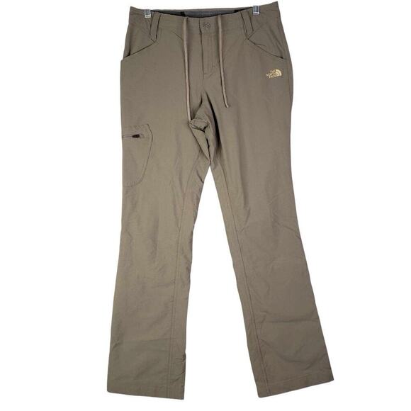 The North Face Cargo Hiking Pants Women's Size 8 Khaki Nylon Stretch Straight - Picture 2 of 14